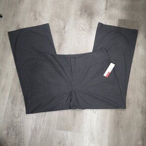 NWT Elle Woman Ladies Size 18W Dark Grey Wide Leg Wide Waistband Dress Pants